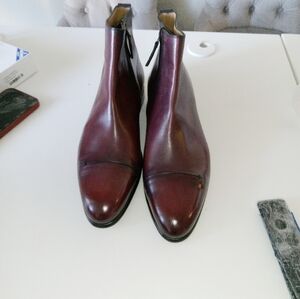 Men's Burgundy Berluti Leather Boots